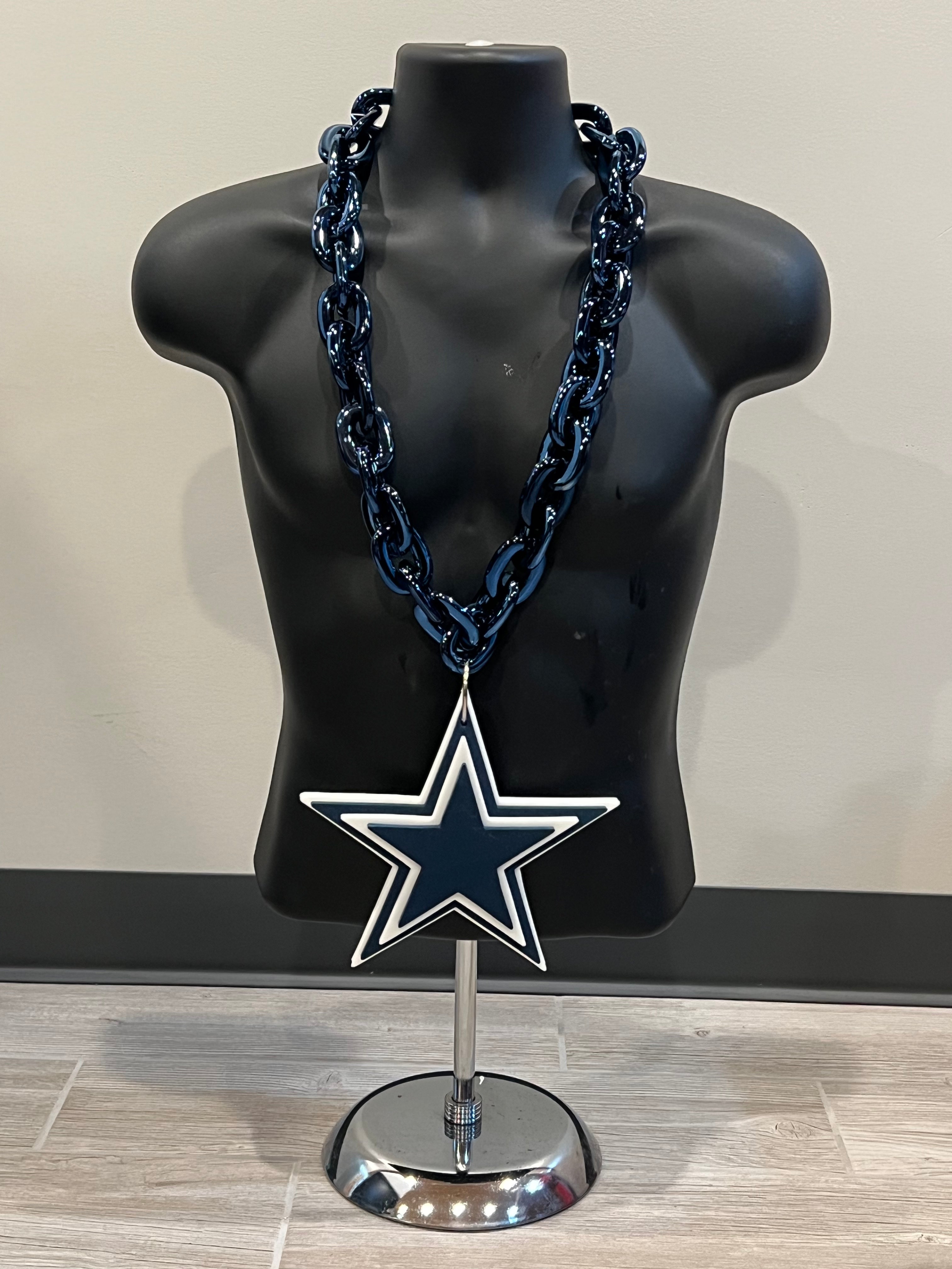 Dallas Cowboys Blue Fan Chain Necklace Foam