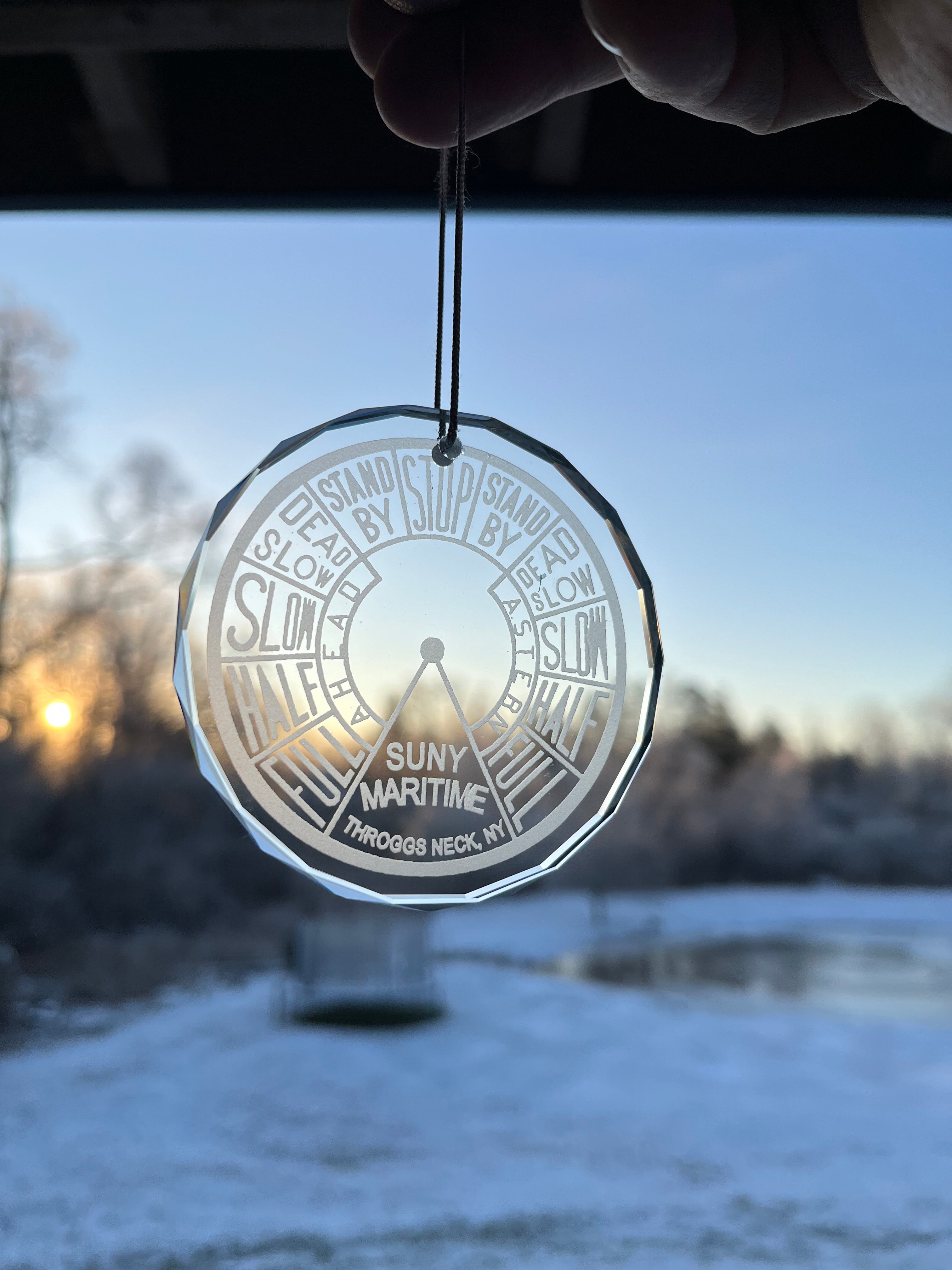 Crystal Ornament EOT Engine Order Telegraph SUNY Maritime Academy Merchant Marine Nautical