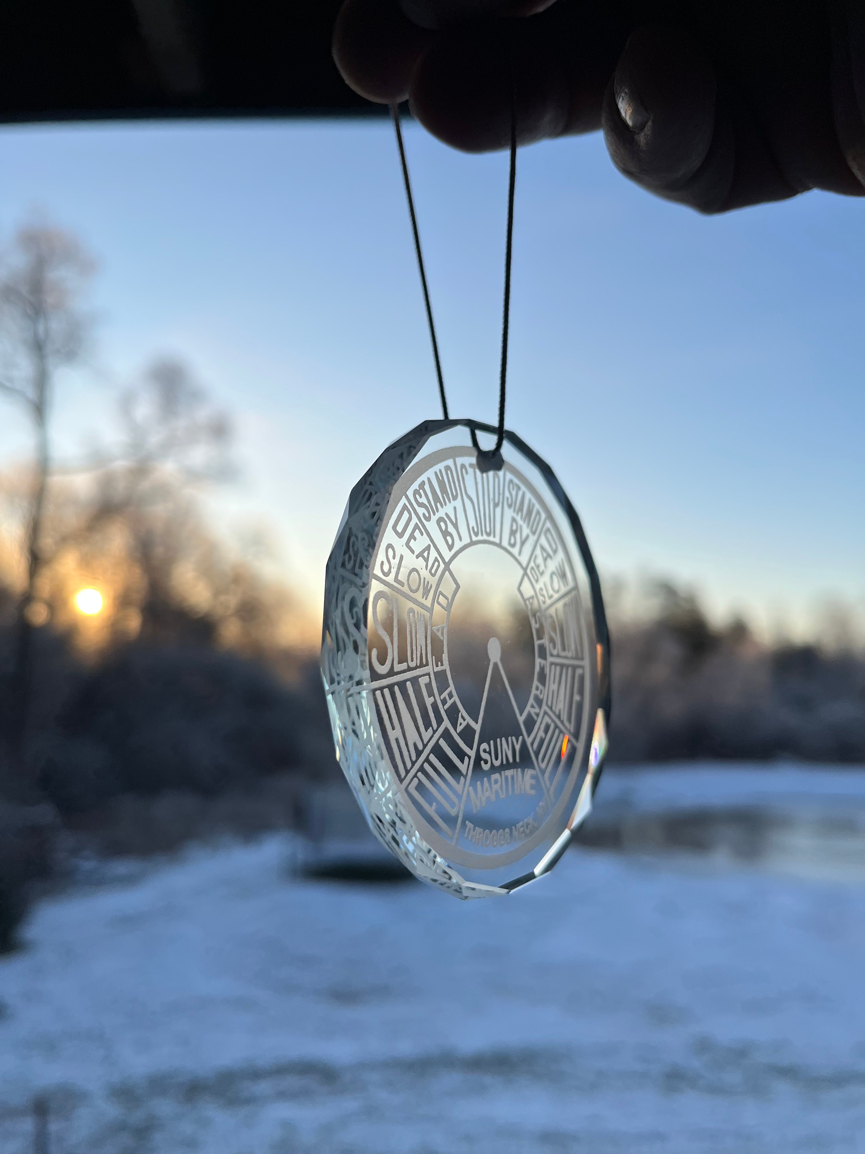 Crystal Ornament EOT Engine Order Telegraph SUNY Maritime Academy Merchant Marine Nautical