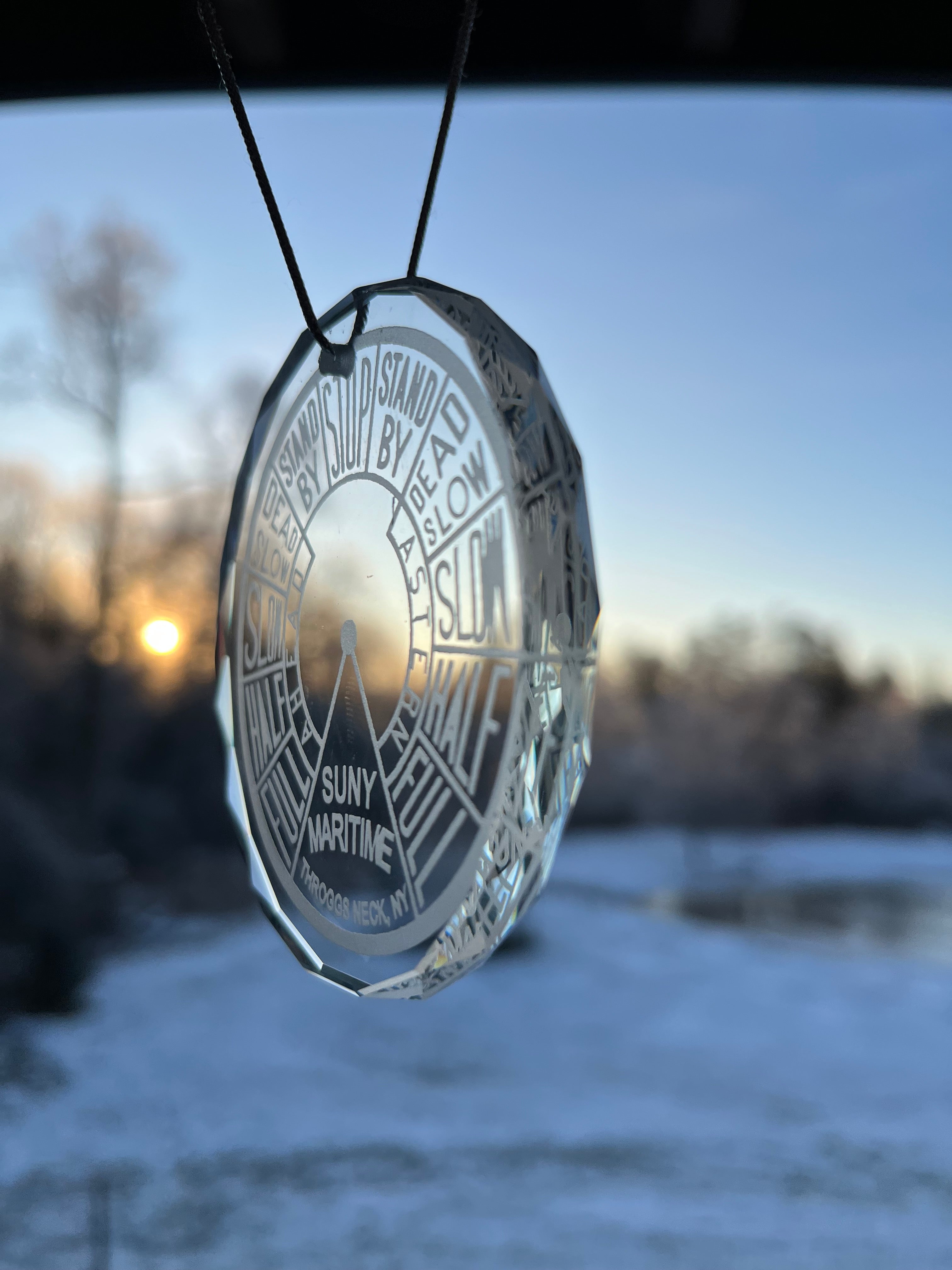 Crystal Ornament EOT Engine Order Telegraph SUNY Maritime Academy Merchant Marine Nautical