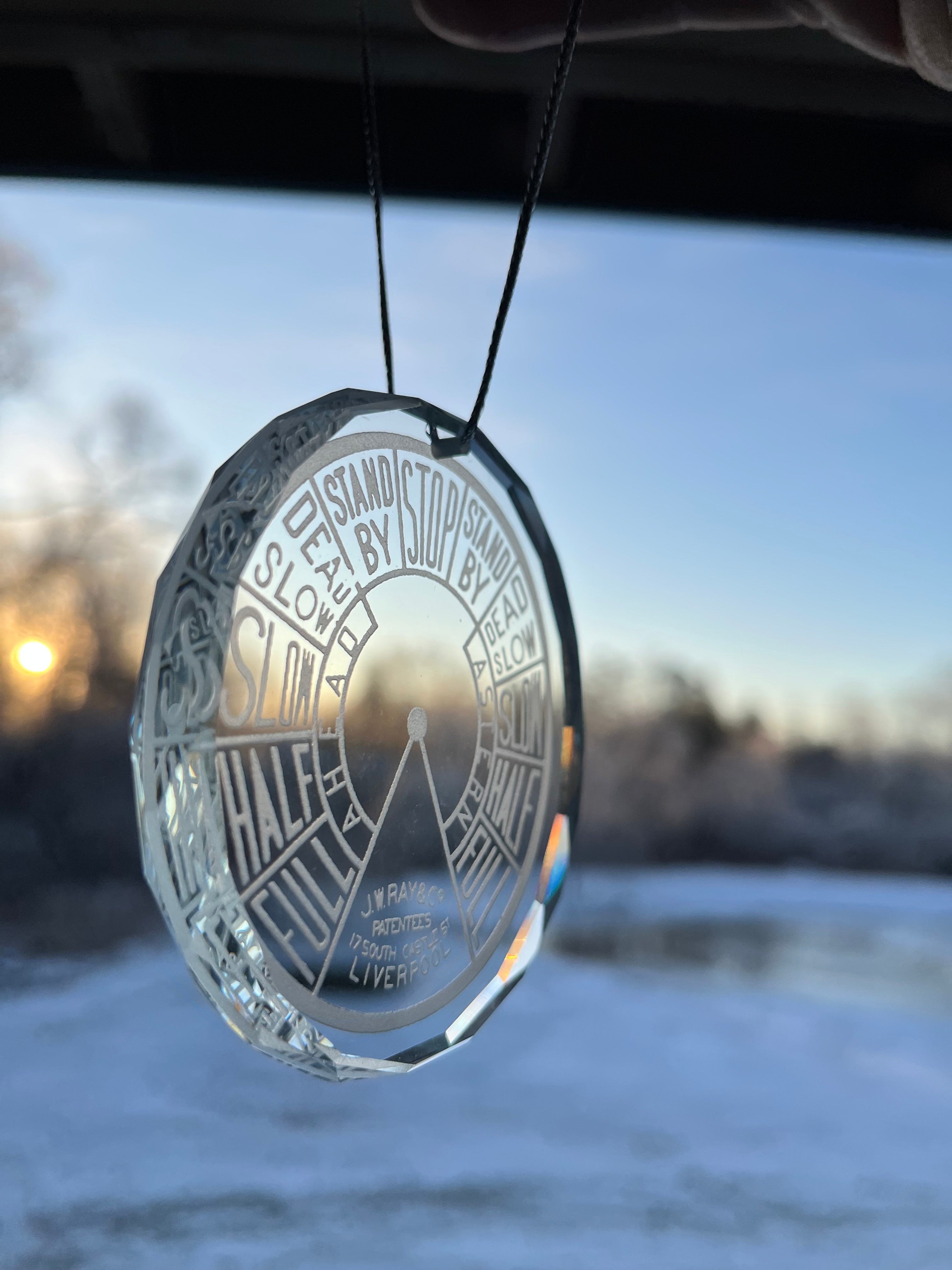 Crystal Ornament JW Ray EOT Engine Order Telegraph Maritime Merchant Marine Nautical