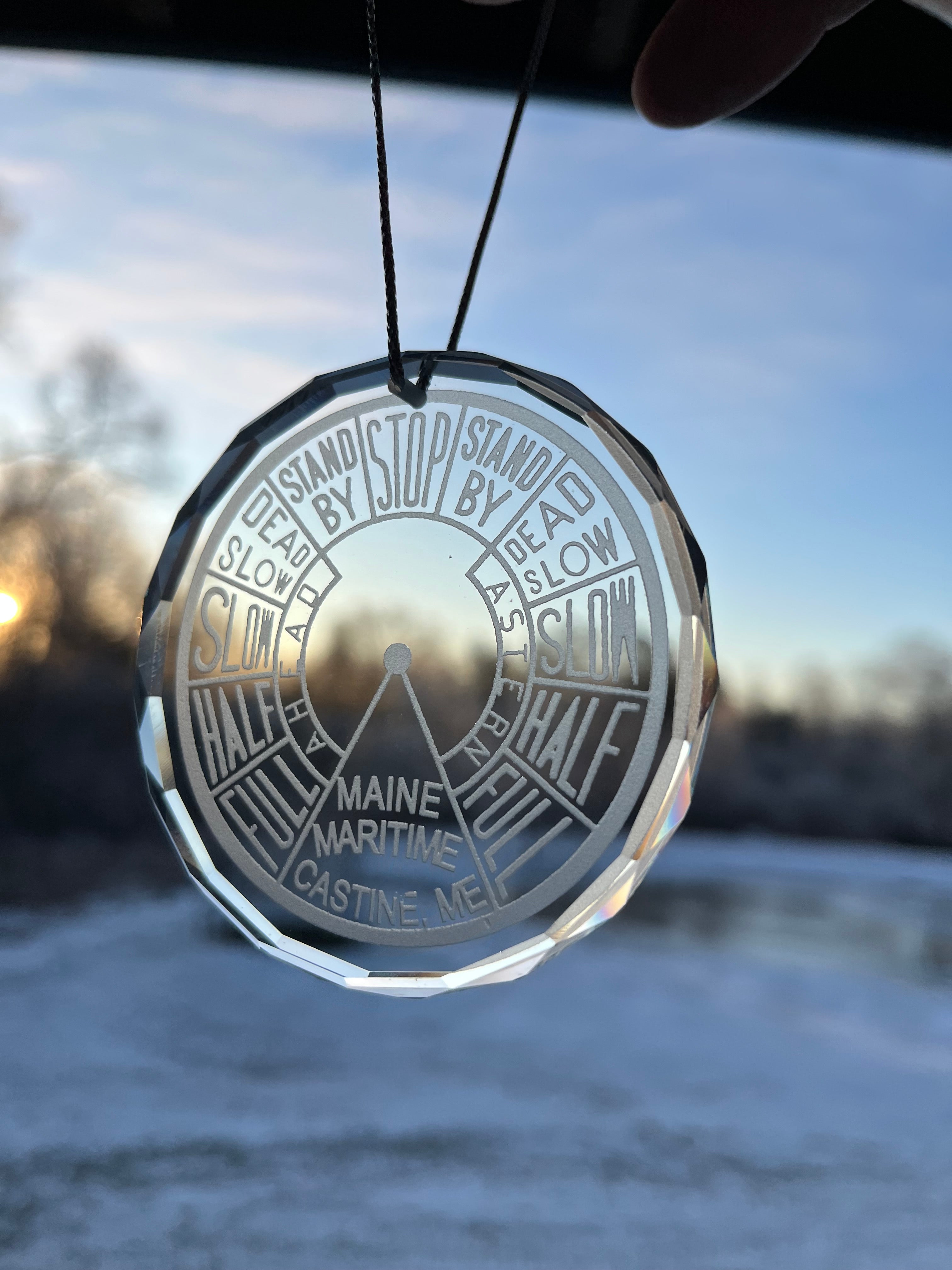 Crystal Ornament EOT Engine Order Telegraph MMA Maine Maritime Academy Merchant Marine Nautical