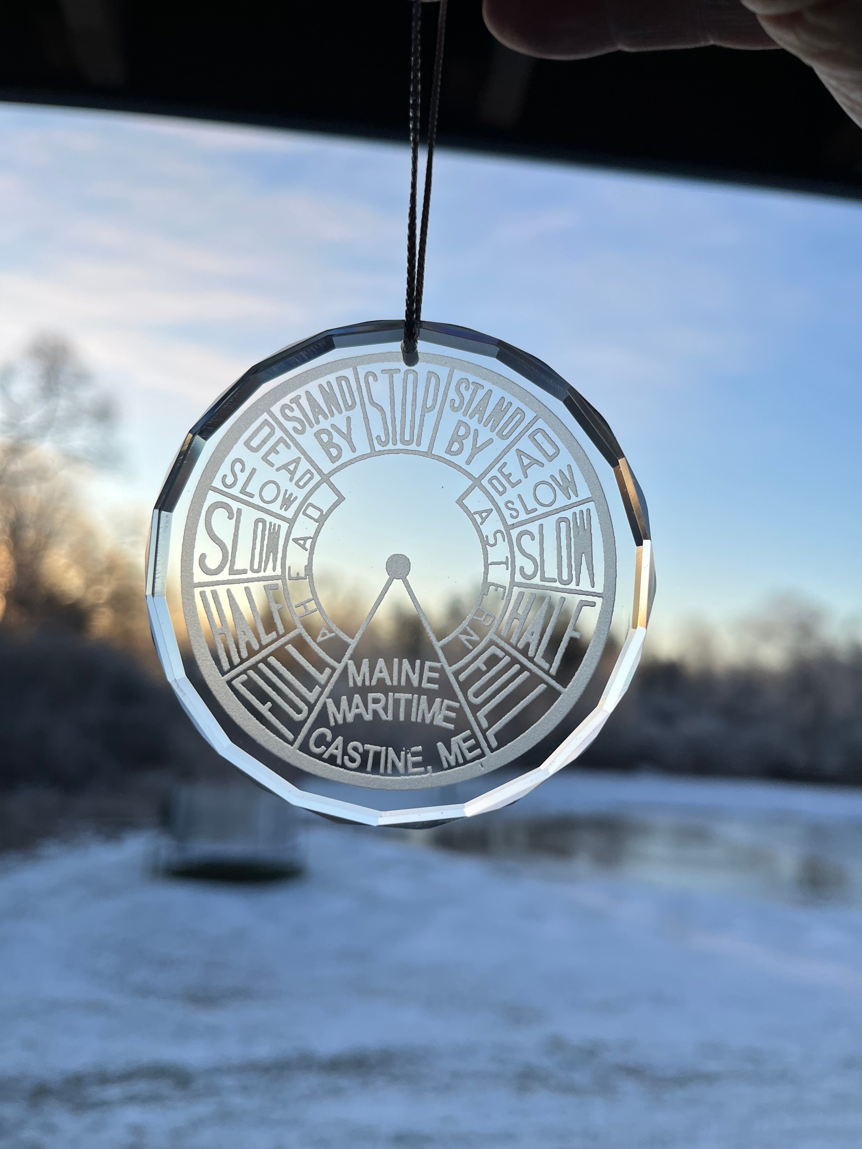 Crystal Ornament EOT Engine Order Telegraph MMA Maine Maritime Academy Merchant Marine Nautical