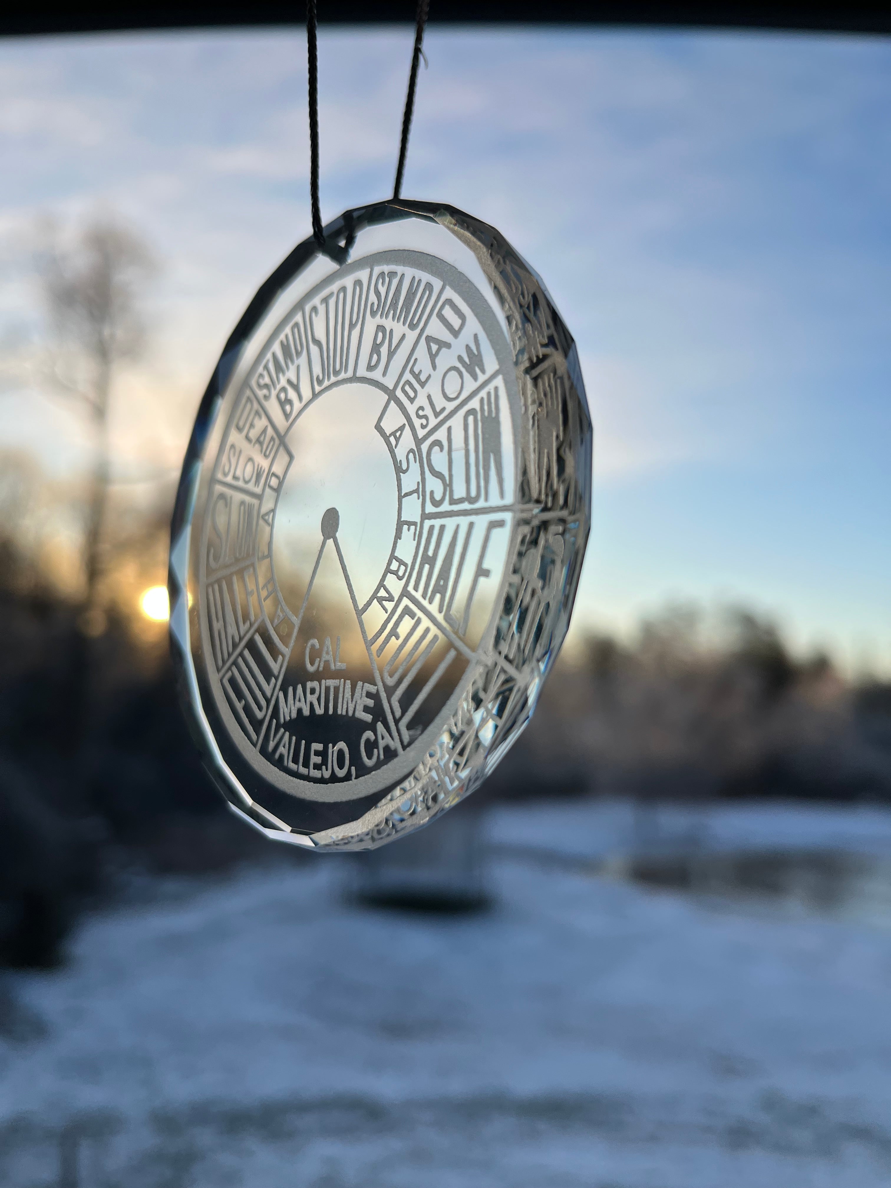 Crystal Ornament EOT Engine Order Telegraph CAL California Maritime Academy Merchant Marine Nautical