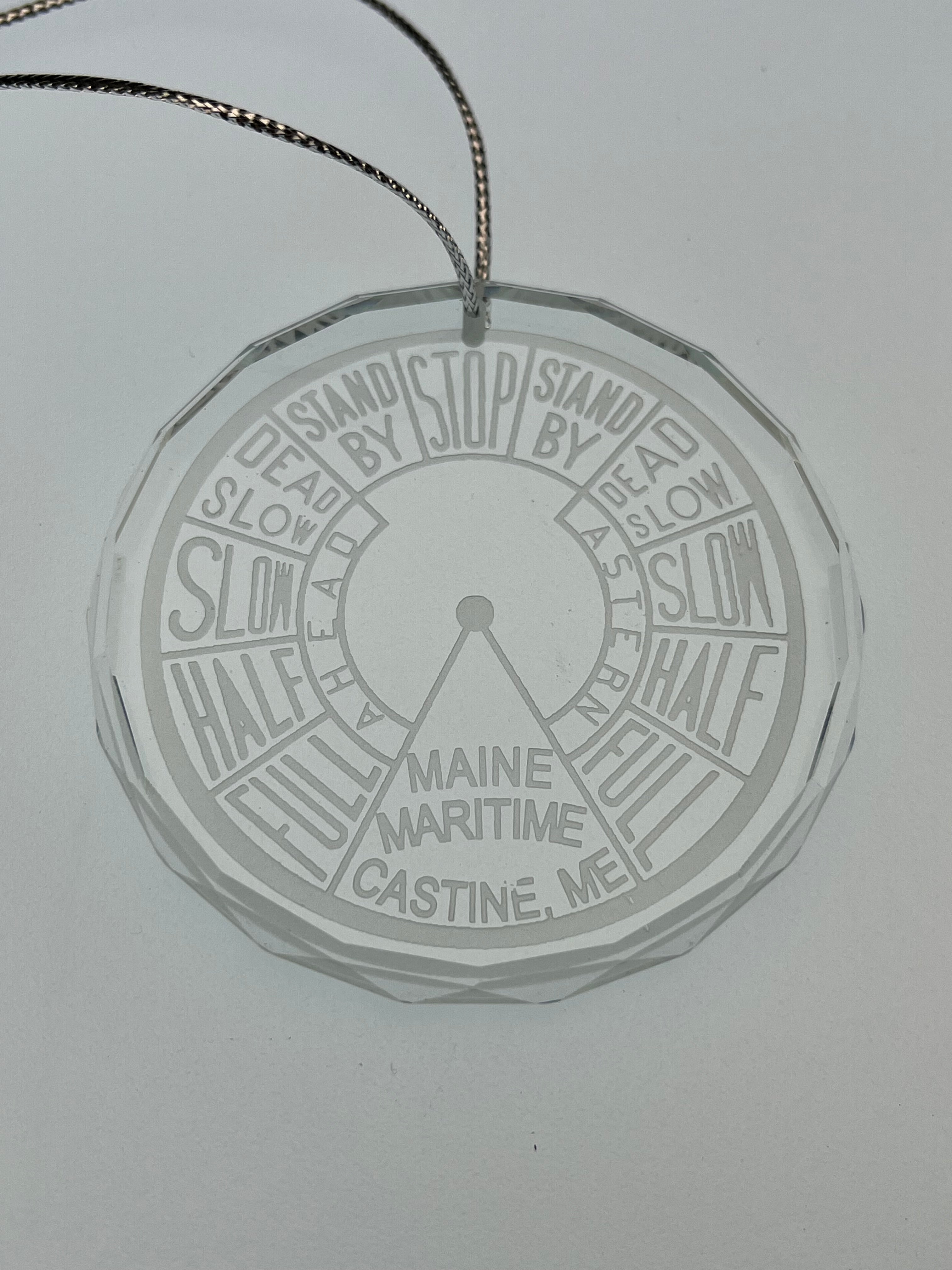 Crystal Ornament EOT Engine Order Telegraph MMA Maine Maritime Academy Merchant Marine Nautical