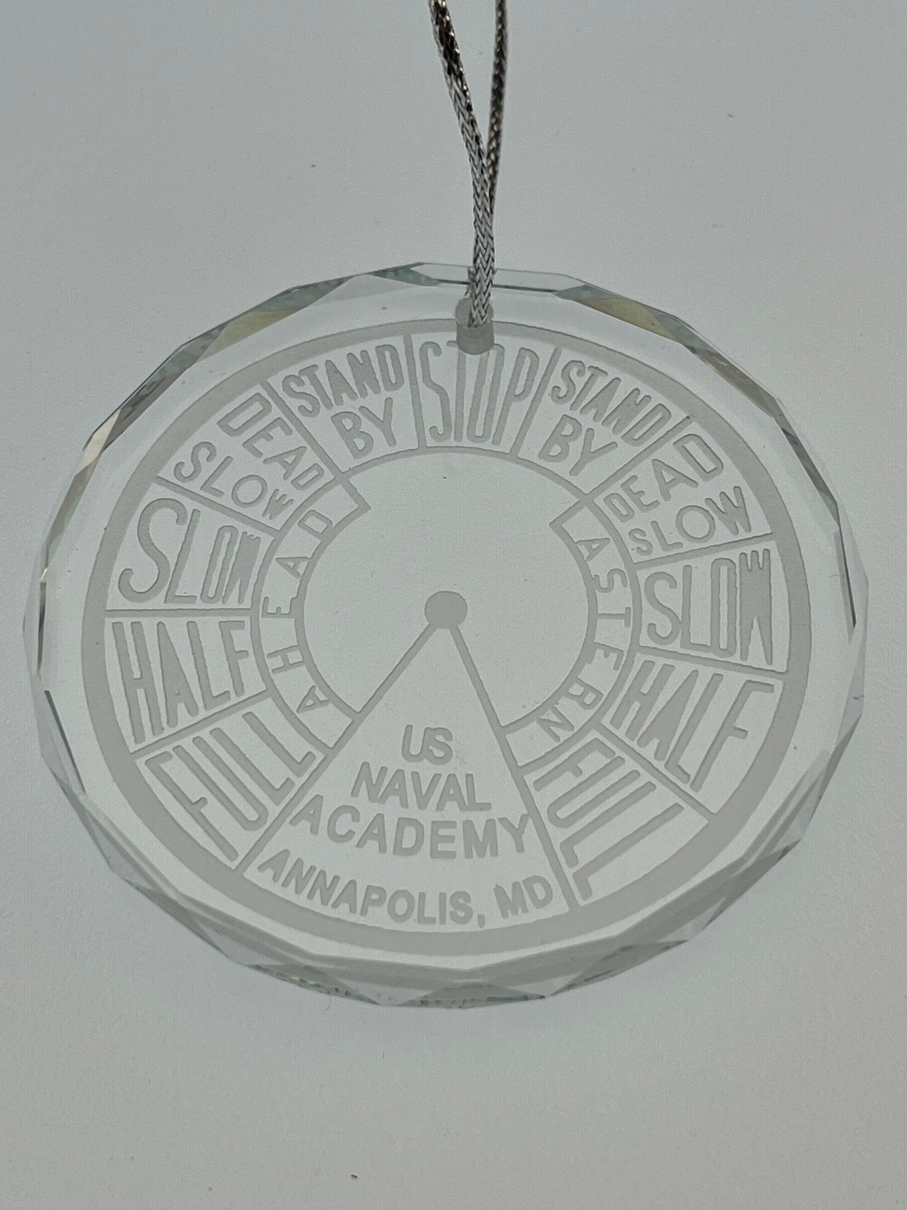 Crystal Ornament EOT Engine Order Telegraph Maritime USNA US Naval Academy Nautical