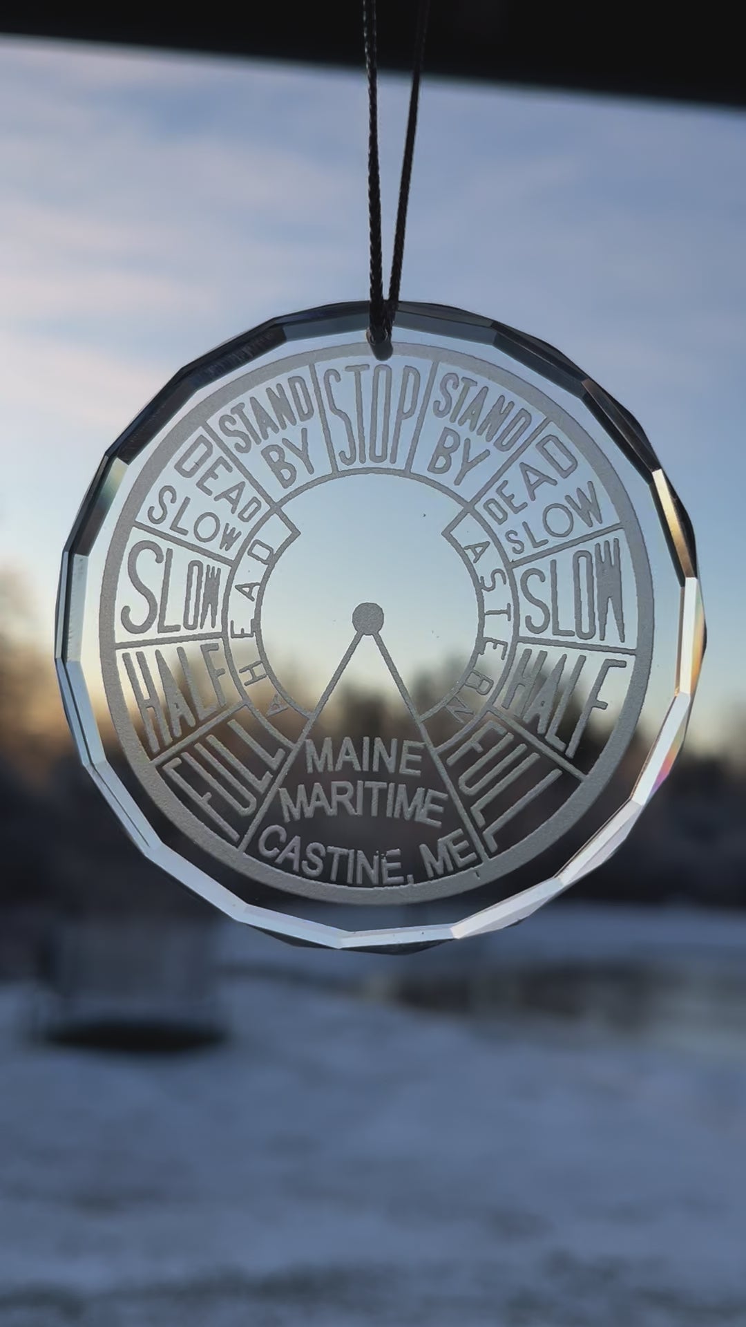 Crystal Ornament EOT Engine Order Telegraph MMA Maine Maritime Academy Merchant Marine Nautical